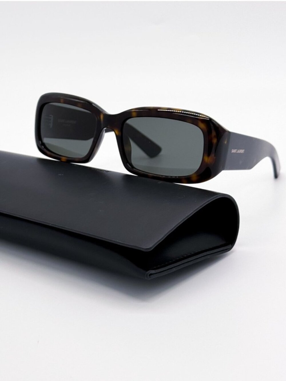 New Saint Laurent SL809 002 Havana Gray Unisex Square Sunglasses